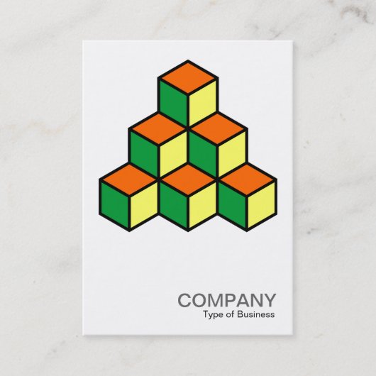 Carte De Visite Blocs géométriques - vert orange et jaune (Devant)