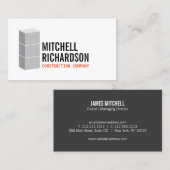 Carte De Visite Blocs gris Constructeur de construction en béton (Devant / Derrière)