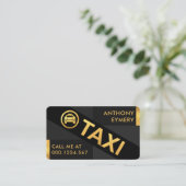 Carte De Visite Blocs Gris Élégants Lignes Or Taxi Cabine (Debout devant)