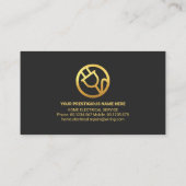 Carte De Visite Blocs gris Or Electricien Câblage (Dos)