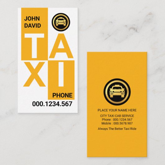 Carte De Visite Blocs TAXI créatifs en conduite (Devant / Derrière)