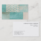 Carte De Visite Blocs turquoises d'édredon de motif (Devant / Derrière)