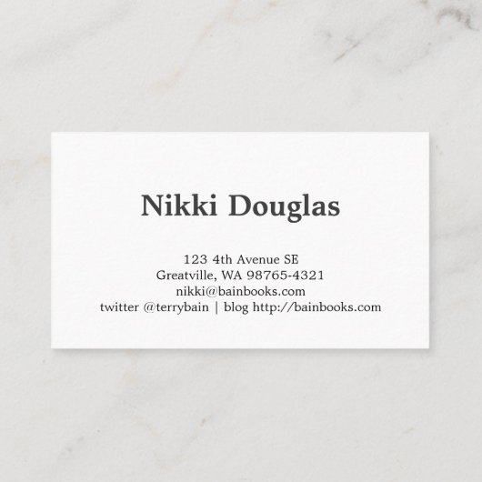 Carte De Visite Blogger (Dos)