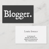Carte De Visite Blogger (Devant / Derrière)
