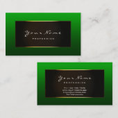 Carte De Visite Blogger De Mode Cadre Noir Moss Deep Green (Devant / Derrière)