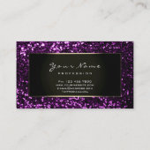 Carte De Visite Blogger de mode Cadre Violet Violet Parties scinti (Dos)