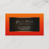 Carte De Visite Blogger de mode encadré Black Frame Or Orange Roug (Dos)