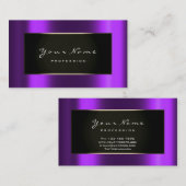 Carte De Visite Blogger de mode encadré Black Gold violet violet v (Devant / Derrière)