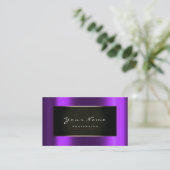 Carte De Visite Blogger de mode encadré Black Gold violet violet v (Debout devant)