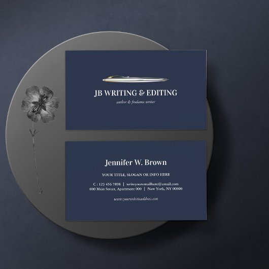 Carte De Visite Blogger de stylo Ballpoint Navy