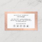 Carte De Visite Blogger, Écrivain Rose de Faux (Dos)