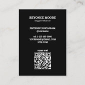 Carte De Visite Blogger Influencer Custom QR & Photo (Dos)