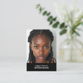 Carte De Visite Blogger Influencer Custom QR & Photo (Debout devant)