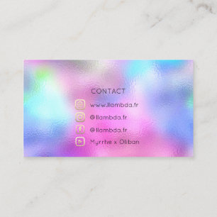Carte De Visite Blogger Social Media Gold Logo Holographe