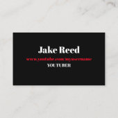 Carte De Visite Blogueur sur les médias sociaux Youtube (Dos)