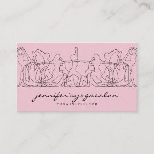 Carte De Visite Blogueuse de yoga de salle de sport rose
