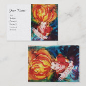 Carte De Visite BLONDE EN MAQUILLAGE DE Beauté ROUGE, Salon des ch (Devant / Derrière)