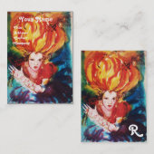 Carte De Visite BLONDE EN ROUGE Monogramme Beauté, Maquillage, Sal (Devant / Derrière)