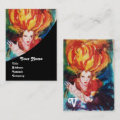 Carte De Visite BLONDE EN ROUGE Monogramme Beauté, Maquillage, Sal (Devant / Derrière)