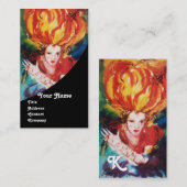 Carte De Visite BLONDE EN ROUGE Monogramme Beauté, Maquillage, Sal (Devant / Derrière)