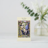 Carte De Visite Blonde Fairy Floral Purple (Debout devant)