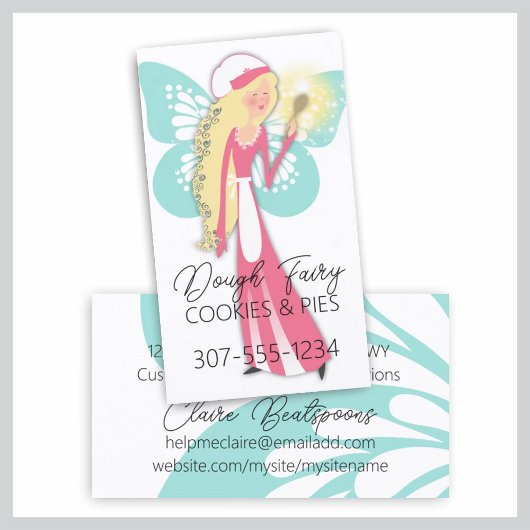 Carte De Visite Blonde fée magique cuillère boulangerie pâtisserie