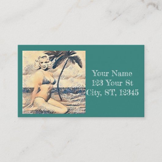 Carte De Visite Blonde Kneeling Modèle de bikini Thunder_Cove (Devant)