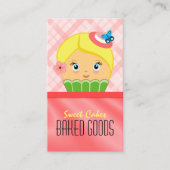 Carte De Visite Blonde Saumon rose mignonne Cupcake boulangerie bo (Devant)