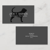 Carte De Visite Bloodhound Silhouette noir sur gris (Devant / Derrière)
