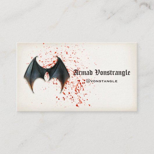 Carte De Visite Bloody Vampire Bat Wings (Devant)