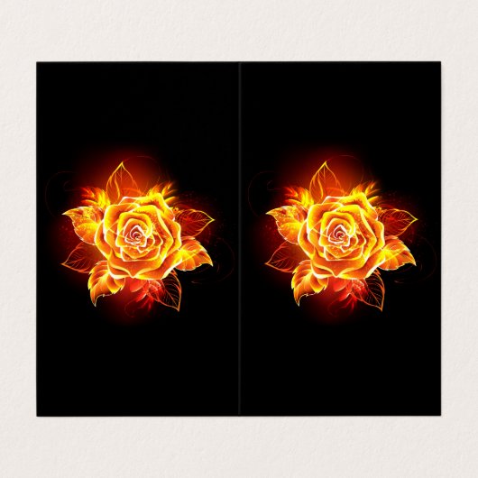 Carte De Visite Blooming Fire Rose (Extérieur déplié)