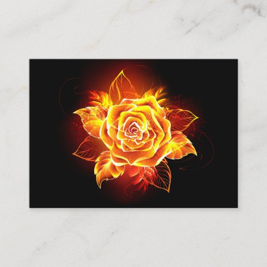 Carte De Visite Blooming Fire Rose (Devant)