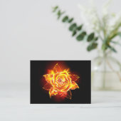 Carte De Visite Blooming Fire Rose (Debout devant)