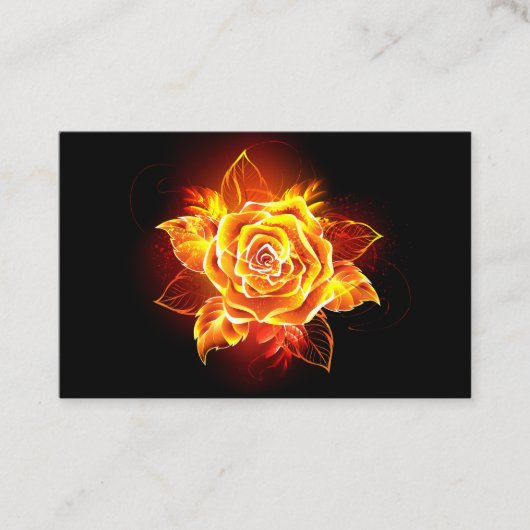 Carte De Visite Blooming Fire Rose (Devant)