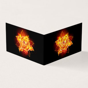 Carte De Visite Blooming Fire Rose
