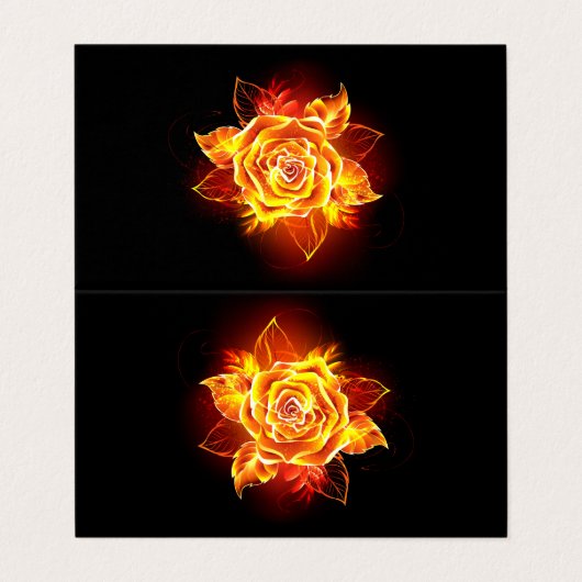 Carte De Visite Blooming Fire Rose (Extérieur déplié)
