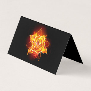 Carte De Visite Blooming Fire Rose