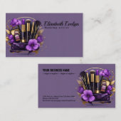 Carte De Visite Blooms dorés et glam noir g567 (Devant / Derrière)