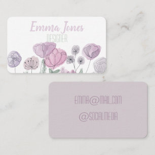 Carte De Visite Blooms Fleurs sauvages aquarelles