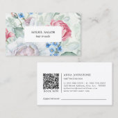 Carte De Visite Blooms Nail Salon QR Code | Nomination (Devant / Derrière)