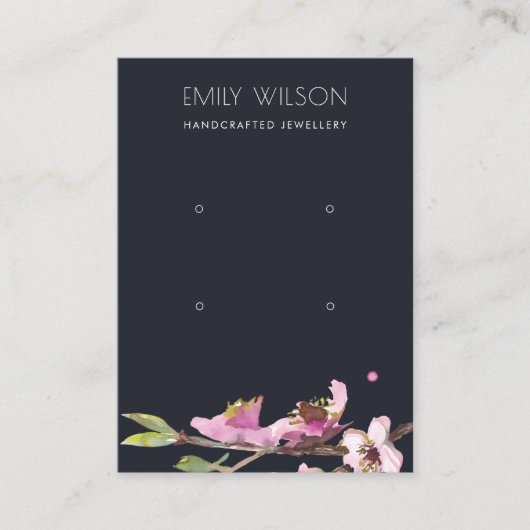 CARTE DE VISITE BLOSSOM FLORAL 2 EARRY LOGO DU BLOSSOM NOIR CHERRY (Devant)