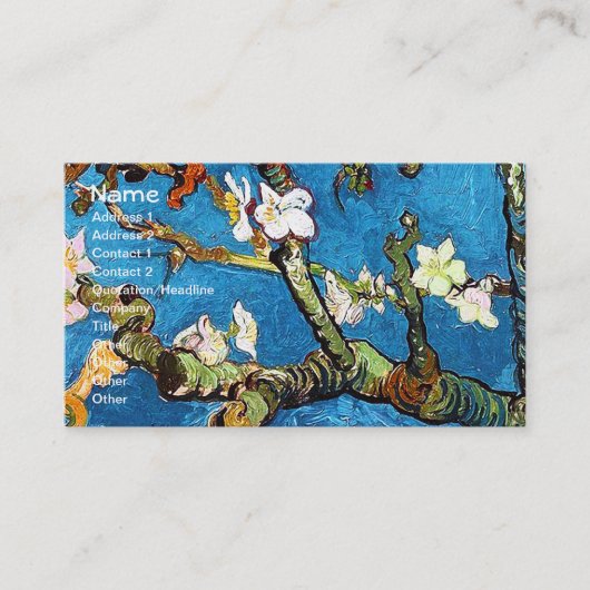Carte De Visite Blossoming Almond Tree Van Gogh Fine Art (Devant)