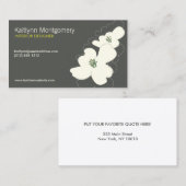 CARTE DE VISITE BLOSSOMS DE DOGWOOD IVOIRE/GRAS (Devant / Derrière)