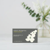 CARTE DE VISITE BLOSSOMS DE DOGWOOD IVOIRE/GRAS (Debout devant)