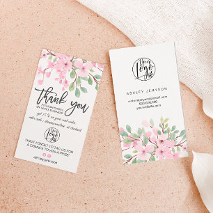 Carte De Visite Blossoms logo floral rose commander merci