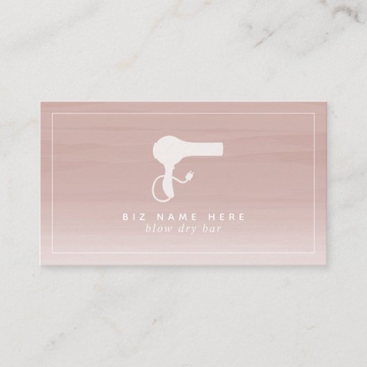 Carte De Visite Blow Dry Bar Cosmetologue Blush Ombre (Devant)