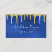 Carte De Visite Blue And Gold Modern (Devant)