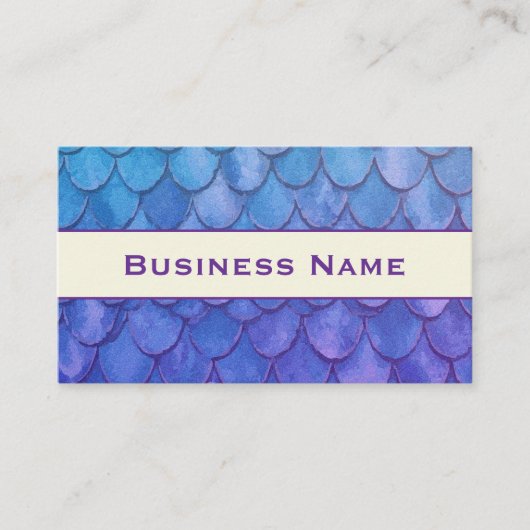 Carte De Visite Blue and Purple Mermaid Scales (Devant)