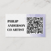 Carte De Visite Blue And White Business Card With Qr Code (Devant)