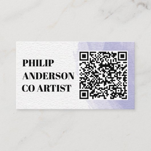 Carte De Visite Blue And White Business Card With Qr Code (Devant)